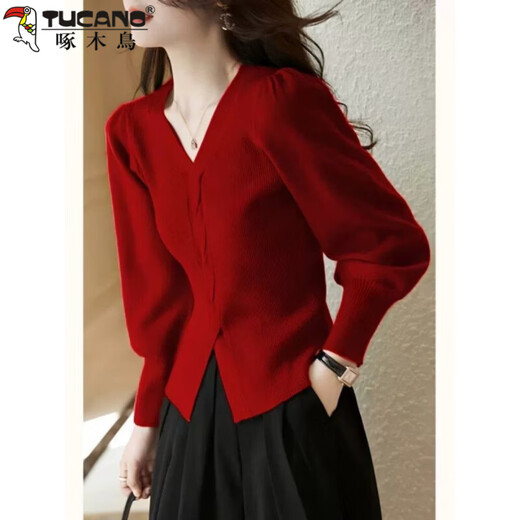 Woodpecker (TUCANO) half turtleneck knitted bottoming shirt for women in spring and winter, stylish large size warm top with sweater, waist slimming, coffee color M, recommended 90-100Jin Jin is equal to 0.5 kg