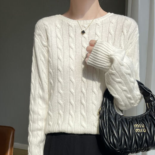 Playboy (PLAYBOY) Retro Twist Long Sleeve Bottoming Sweater Women's Soft Waxy Cable Round Neck Sweater Autumn and Winter Thickened Warm Temperament Top Official Flagship Warm Yellow JXYR0..S Recommended 90-100Jin Jin is equal to 0.5kg