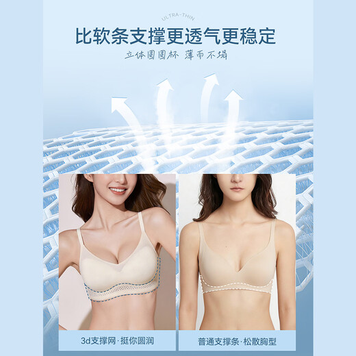 Бесшовное нижнее белье Amorous Cat для женщин, маленькая грудь, тонкий, удобный, вторичный бюстгальтер с фиксированной чашкой, препятствующий провисанию груди, новинка 2026 года, цвет шампанского, белый M (рекомендуется 34/75ABC)