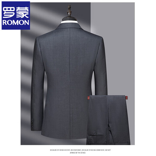 ROMON high-end wool suit men's two-piece warm suit middle-aged men's business casual formal wedding suit black MS7001 style 180 yards recommended 145 Jin Jin equals 0.5 kg -155 Jin Jin equals 0.5 kg