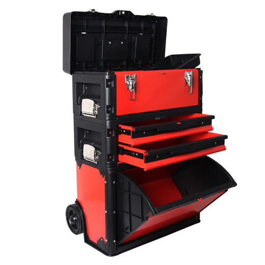 Yujiading Sanqihu Trolley Tool Box Multifunctional Three-layer Combined Trolley Hardware Tool Box with Wheels Removable Hardware Green 901