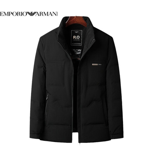EMPORIO ARMANI новый мужской пуховик Armani, зимняя модная куртка с воротником-стойкой, молодежная повседневная куртка на белом утином пуху, теплая и морозостойкая мужская куртка с креветками M 170
