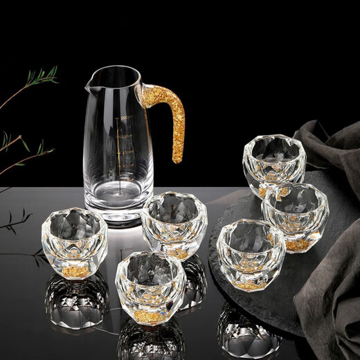 Tuojin Turquoise White Wine Glass Diamond Cut Crystal Wineware Gold Foil Star Cup Creative Tea Cup Heat Resistant 2 24k Gold Foil Star Cup 6 Pack