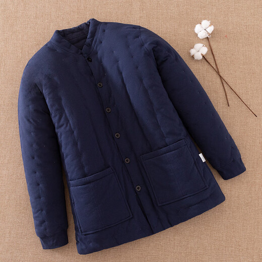 Muqi pure cotton handmade cotton jacket for men in winter, thickened and warm inner cotton jacket for dad, grandpa, middle-aged and elderly people, gray 3XL (recommended 166-180cm/125-140Jin Jin is equal to 0.5kg)