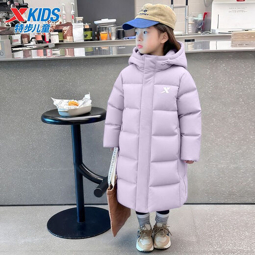 Xtep children's mid-length down jacket boys' thickened and warm winter new winter jacket for teenagers and older children Duku green upgraded thickened constant temperature and warm 170