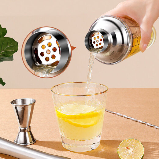 Shijanu glass shaker cup cocktail set lemon tea set tool shaker cocktail stainless steel shaker shaker glass shaker cup 600ml