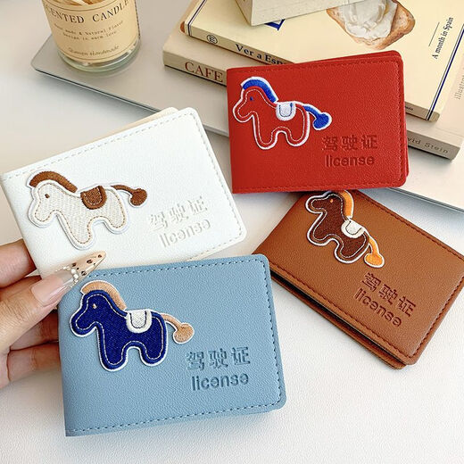 Tuzun (kingtrip) Year of the Horse Driver's License Leather Case Female Internet Celebrity Couple Model DIY High-end Driver's License Book Protective Cover Card Pack Red Pony Driving License Cover