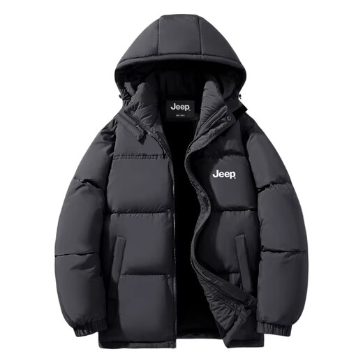 JEEP American Retro Casual Down Jacket Men's 2026 Spring New Loose Comfortable Trendy Brand Fashion Warm Top Clear Gray Official Authentic L Recommendation 130-145 Jin Jin equals 0.5 kg