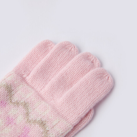 PawinPaw cartoon bear children's clothing children's autumn and winter knitted five-finger gloves for boys and girls to keep warm and comfortable pink/25 4-12 years old