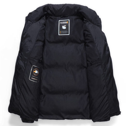 利郎商场同款男装羽绒服冬季新款中青男士鹅绒短款立领加厚保暖外套 黑色 XL 180码(建议140-160斤)