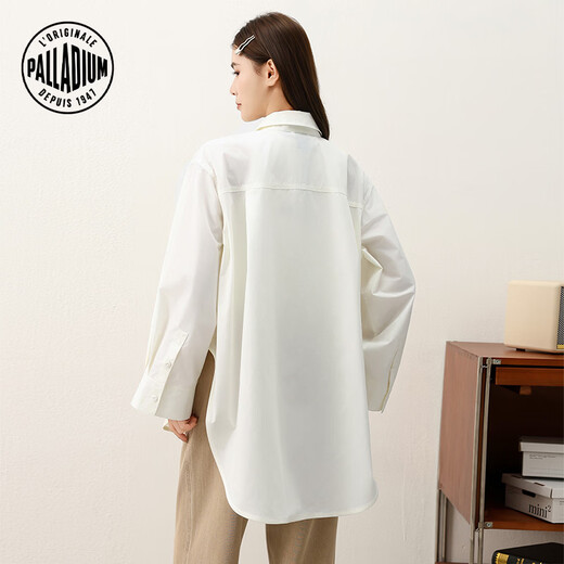 PALLADIUM Paladin top classic iris embroidered women's long-sleeved shirt 1913674 Marshmallow color L