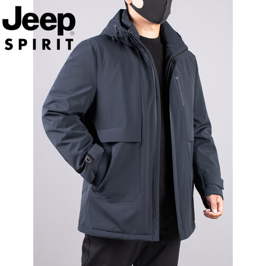 JEEP SPIRIT Jeep international brand middle-aged men's winter large size mid-length down jacket plus fat plus size daddy outfit removable black #816 3XL recommended 170-180Jin Jin equals 0.5kg Select