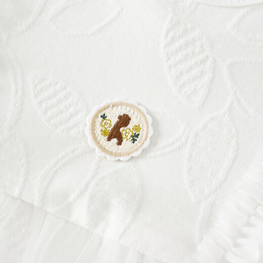 Tongtai (Tongtai) baby girl baby clothes spring and autumn modal cotton baby clothes girls skirt style jumpsuit romper white 73cm