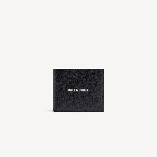 BALENCIAGA CASH Men's Brand Logo Wallet Black One Size