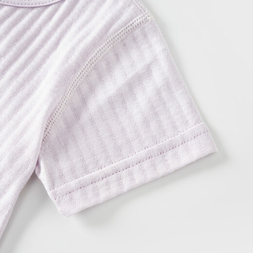 Tongtai (TONGTAI) baby short-sleeved jumpsuit summer pure cotton baby clothes for boys and girls, romper pajamas, jacquard summer clothes, purple 80cm
