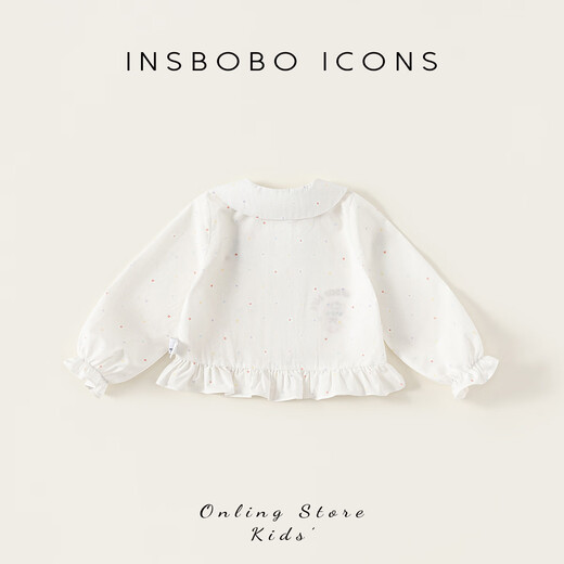 INSBOBO Girls' Shirts 2026 Spring and Autumn New Baby Girl's Shirts Doll Shirts Children's Fashionable and Good-looking Spring Fashion Trendy White 80