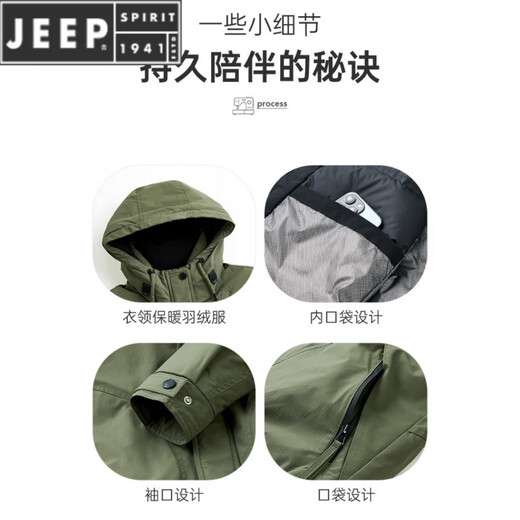 JEEP SPIRIT пуховик с капюшоном мужской зимний морозостойкий и теплый короткий пуховик 2025 новый утиный пуховик оранжевый M (95-100Jin Jin равен 0,5 кг)