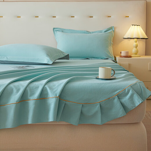 Atour bedding pure cotton bed sheet 1.8x2 meters sheet piece 100% cotton 100% solid color thickened brushed bed cover sheet universal for all seasons Yachuanqing 100% cotton super soft brushed skin-friendly sleeping sheet + pillowcase pair 180cm*230cm