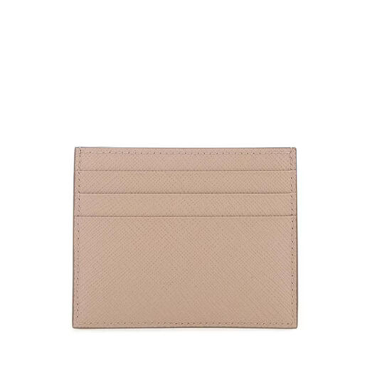 PRADA women's card holder, multi-card storage, portable business card storage, non-slip laminated calfskin light color pattern TU