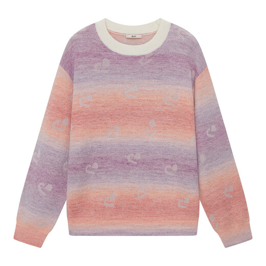 DZZIT long-sleeved sweater 2026 spring new style dopamine girl loose hot rhinestone top women 3K1EE1629 color M