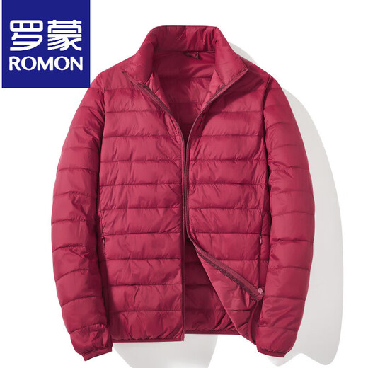 罗蒙（ROMON）轻薄羽绒服男2025年新款90白鸭绒短款便携薄款韩版休闲保暖男外套 灰色 M
