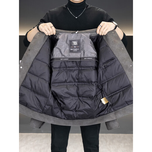 KBXNG Jinba шерстяной пуховик мужской зимний модный универсальный красивый темный узор куртка с лацканами с принтом теплая утепленная куртка черного цвета 2XL от 150 до 165Jin Jin равен 0,5 кг