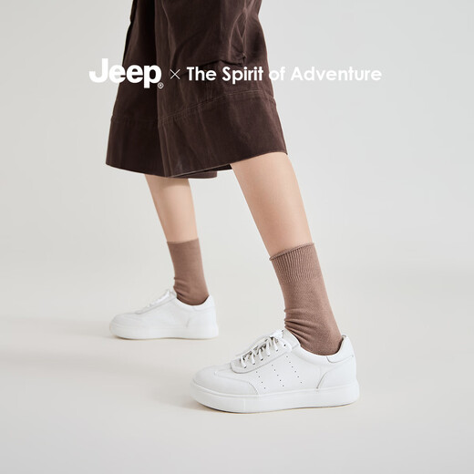 Jeep casual style sneakers for women 2026 spring and summer new style retro simple white shoes light soft sole not tired feet women's shoes white 35