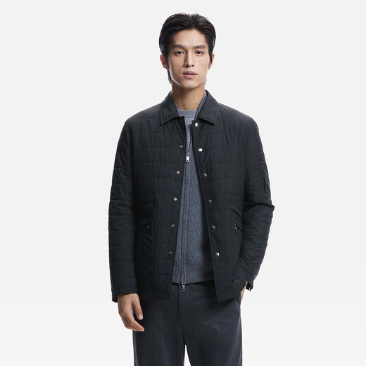 ERDOS men's pongee lapel executive jacket 26 years early spring new shirt version cotton jacket light and warm black M 170/92A