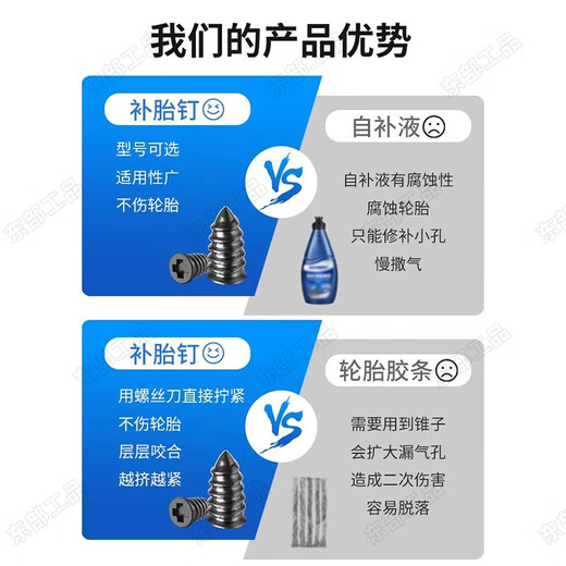 Dongfang Industrial Products Tire Repair Nail Artifact Electric Vehicle Tire Mushroom Nail Car Motorcycle Tire Vacuum Tire Emergency Repair Tool