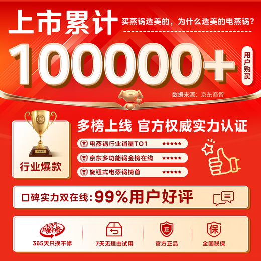 Midea electric steamer, electric cooking pot, electric hot pot, multi-function pot, household electric wok, egg steamer, steamed bun pot, electric hot pot 10.8 liters, three-layer large capacity, multi-purpose pot ZGE2323Z02