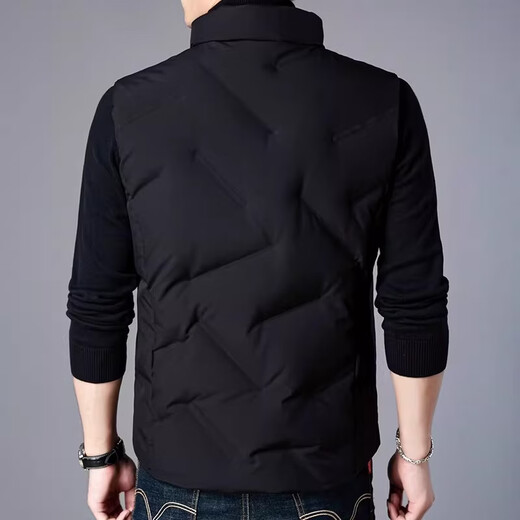 GUSKI luxury high-end brand down vest men's stand-up collar thickened vest versatile vest casual warm jacket black - exquisite gift box XL (180)