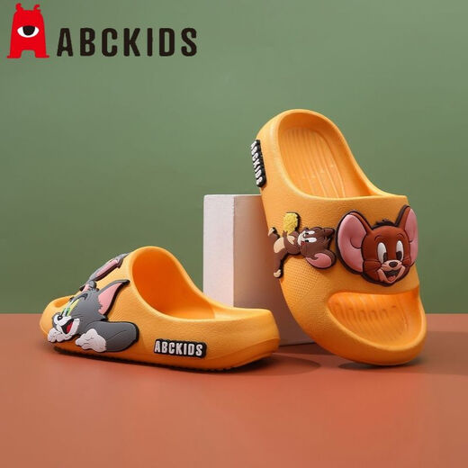 Abckids children's slippers Tom and Jerry boys 2025 new girls anti-slip indoor boys eva slippers royal blue Tom and Jerry 32-33 shoe inner length about 21.5cm