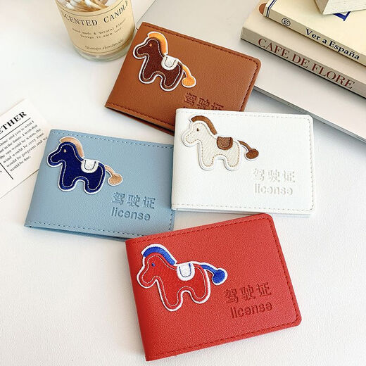 Tuzun (kingtrip) Year of the Horse Driver's License Leather Case Female Internet Celebrity Couple Model DIY High-end Driver's License Book Protective Cover Card Pack Red Pony Driving License Cover