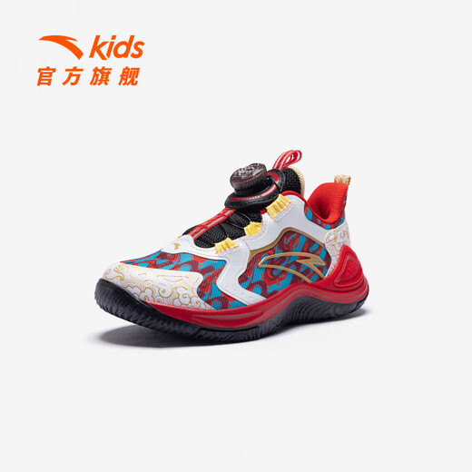 ANTA Children's Shoes Children's Basketball Shoes Boys' Sports Shoes 2026 Spring New Red Year of the Horse Sports Shoes Running Shoes Black/Classic Red-1 29 Size