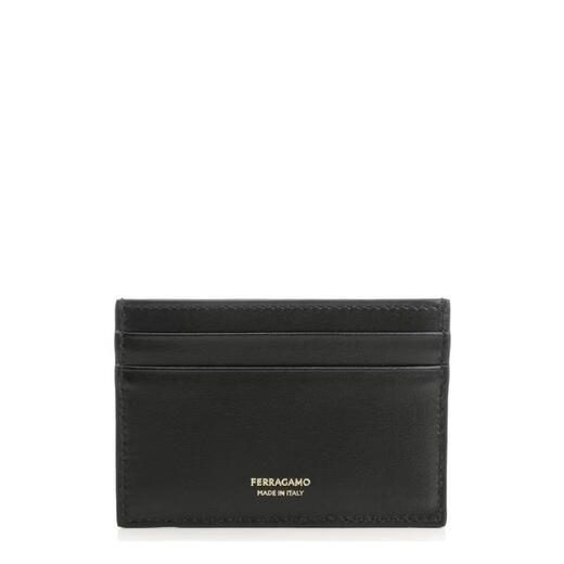 Ferragamo SS26 Luxury Women's Logo Print Craft Card Holder Black One Size