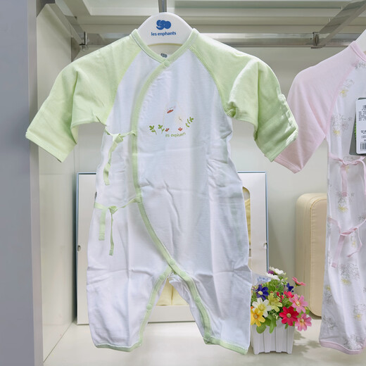 The same style of newborn long-sleeved thin jumpsuit at Liyinfang Mall, infant and toddler home clothes, underwear, lace-up rompers, blue pure cotton thin 52cm/newborn