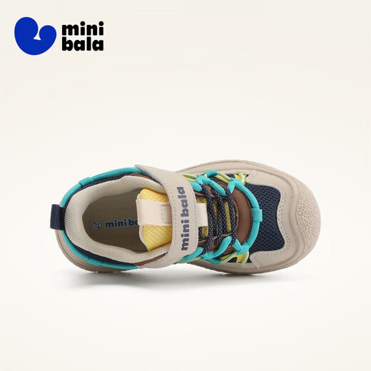 Minibala (minibala) 50% off children's shoes, boys' sports shoes, spring new children's wear-resistant, cushioning and anti-collision casual shoes for girls, outdoor, blue, size 24, suitable for feet 13.8-14.3cm long