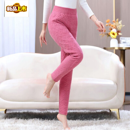 Chujing New Women's German Velvet Knee Pads Warm Pants Mom High Waist Plus Velvet Thickened Cotton Pants Large Size Solid Color Leggings Purple German Velvet Rabbit Fur Knee Pads S Small Recommended 90-115 Jin Jin is equal to 0.5 kg to wear