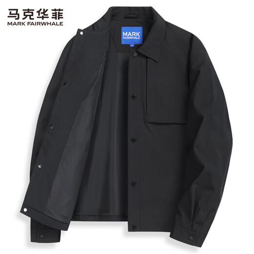 Mark Huafei Easy Care Lapel Jacket Men's 2026 Spring New Trendy Black Casual Commuting Windproof Jacket