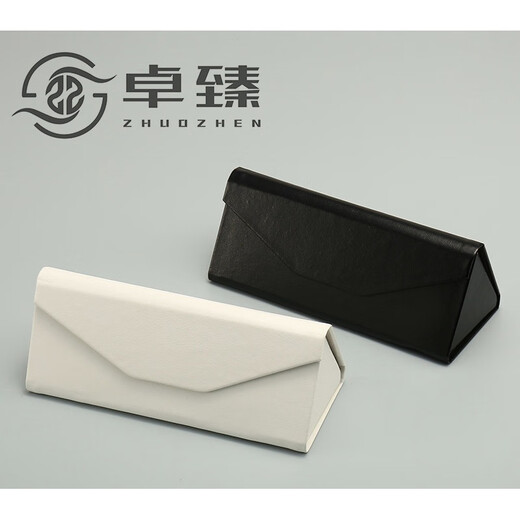 暴龙眼镜盒定制logo暴龙纯色折叠眼镜盒三角太阳眼镜防压抗压男女 黑色