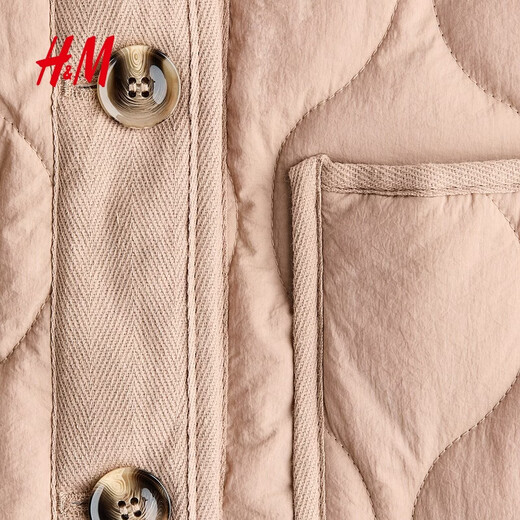 H&M2026 Spring New Women's Quilted Jacket 1315662 Beige XS 155/80