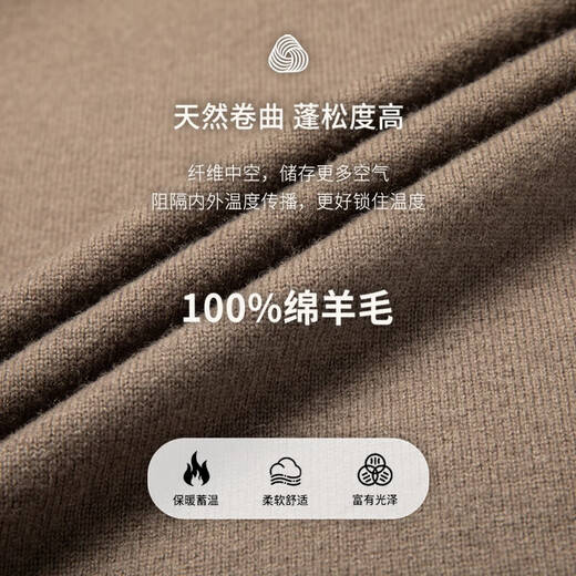 SHANSHAN杉杉加厚款100%纯羊毛衫男士针织开衫毛衣秋冬季上衣男装休闲外套 云灰【高档半高领绵羊毛外套】 XL(180/96A)