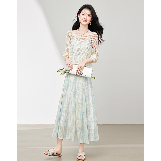 Back in Time smudged fabric 26 spring elegant temperament wear advanced casual age-reducing petite women's suit 44 blue S