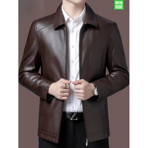 FALAMONE men's leather jacket, Haining leather jacket, velvet and thickened fashionable black M 170_