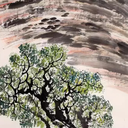 Celebrity calligraphy and painting Fang Jizhong <Gao Shan Qiuxing> Celebrity hand-painted authentic calligraphy and painting decorative painting art collection calligraphy and painting ink painting office hanging painting Chinese painting auction landscape painting oil painting print 99X52CM