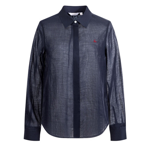 Navigare Italian small sailing women's shirt 26 new style 100% ramie loose old money style long-sleeved shirt 2313006501