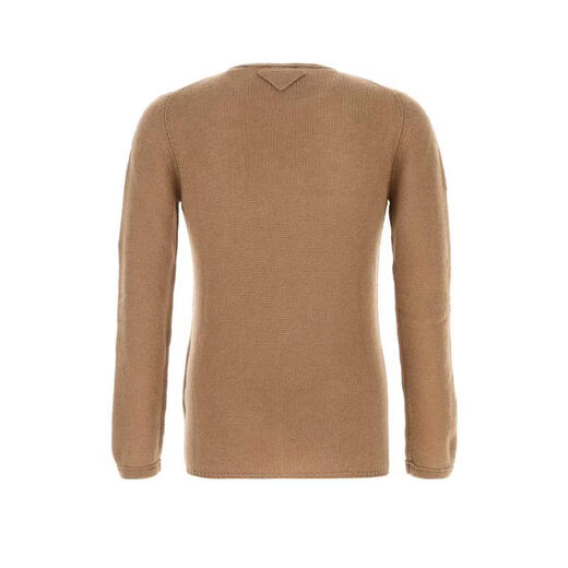 PRADA Men's Sweater Warm and Soft Camel Autumn and Winter Daily Knitting Simple Camel One Size | 52