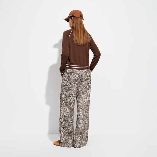 Fanslanen Light Sports Style Stand Collar Zipper Wool Knitted Jacket Women's 2026 Spring New Style 1159 Mocha Brown S