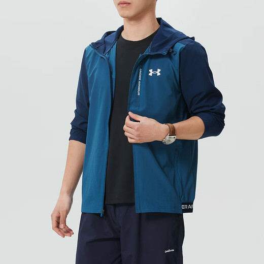Under Armor Men's Jacket 2026 Spring New Sportswear Outdoor Exercise Casual Wear Hooded Woven Jacket 6013147-498 M