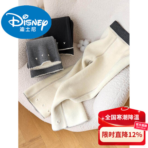Disney Plush Velvet Bell Pants Autumn and Winter Thickened Bottoming Pants Western Style Casual Girls Slim Winter Children's Boot-Down Pants Girls Dark Gray Extra Thick Velvet/Bell Bottom Pants 100 cm Height 85-95cm